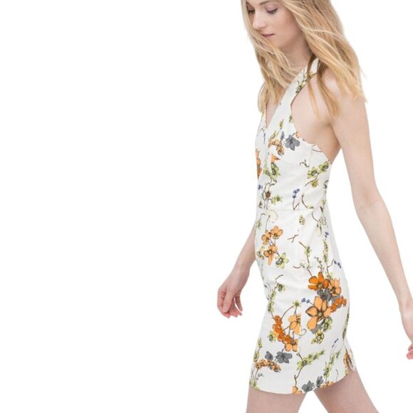 Zara Dress Womens Size Small White Floral Sleeveless Cottagecore Side Zipper - Picture 4 of 16